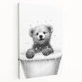 Bathroom Art Prints - Playful Bear in Bathtub