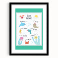 Ocean Animals Kids Educational Wall Art – Learning Poster