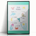 Ocean Animals Kids Educational Wall Art – Learning Poster
