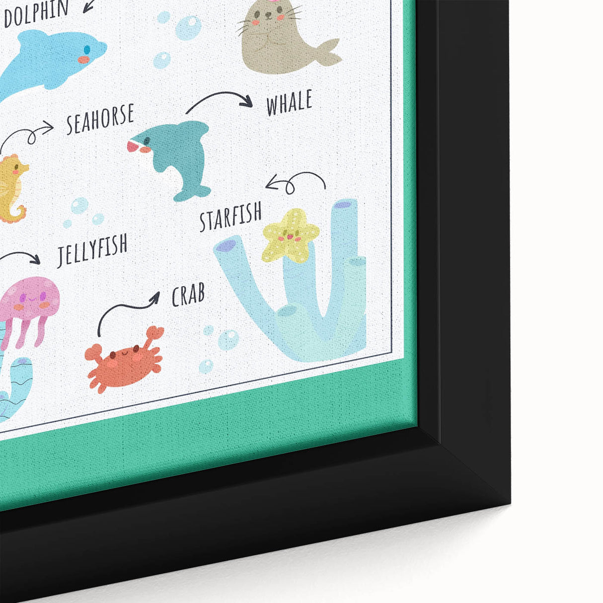 Ocean Animals Kids Educational Wall Art – Learning Poster