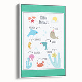 Ocean Animals Kids Educational Wall Art – Learning Poster