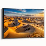 Black and white framed canvas featuring a vintage-style Algerian landscape, ideal for bedroom wall decor.