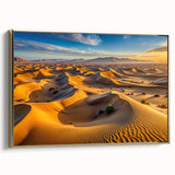 Framed canvas landscape art depicting a colorful Algerian scenery, ideal for enhancing a living room or office.