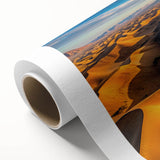 Art Deco style poster of Algerian scenery on rolled canvas, featuring muted earth tones.