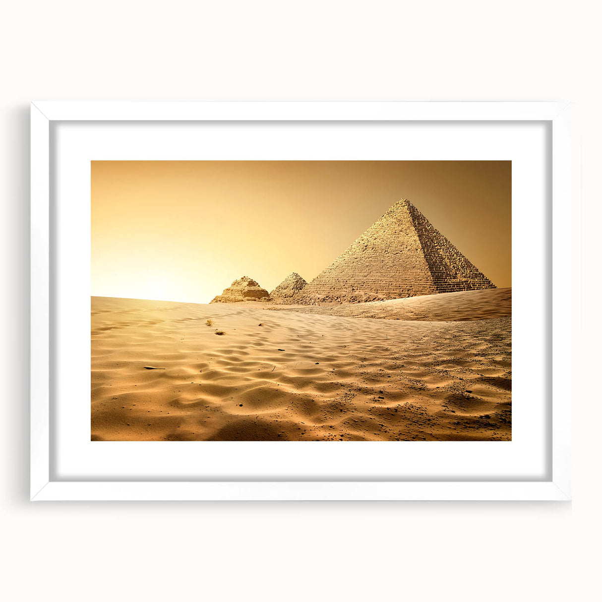 Extra large framed abstract art print depicting textured African scenery in earthy tones, ideal for living room decor.