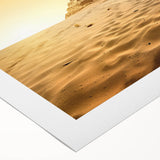 Art deco poster featuring the Egyptian landscape in muted earth tones on rolled canvas, suitable for dining room decor.