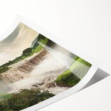 Extra large rolled print featuring line art flowers in muted earth tones, ideal for large living room wall art.