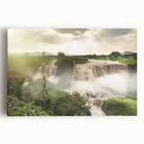 Large black and white stretched canvas of Ethiopian scenery, ideal for kitchen wall art.