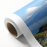 Art deco poster of a serene Kenyan landscape in soft earth tones on rolled canvas, ideal for nursery wall art.