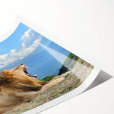 Extra large wall art featuring a line art floral design in monochrome, printed on rolled canvas.