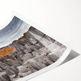 Extra large wall art featuring line art flowers in vibrant shades on rolled print, ideal for large living room wall decor.