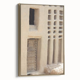 Landscape art painting of Mali scenery on framed canvas, featuring vibrant earth tones.
