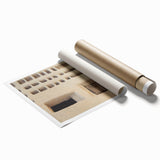 Extra large rolled print of a Mali scenery with muted earth tones, ideal for classy bathroom wall art.