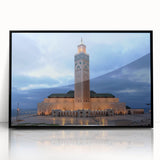 Large abstract wall art featuring a Moroccan landscape in muted earth tones on a framed acrylic.