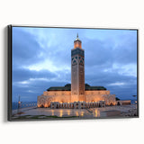 Black and white framed canvas of a Moroccan landscape, ideal for bedroom wall art.