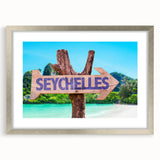 Extra large abstract art print of African scenery in muted earth tones on a textured canvas, framed in silver.