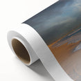Art Deco style poster of a South African landscape on rolled canvas, with muted earth tones, ideal for nursery wall art.