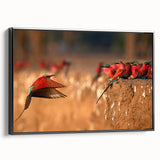 Black and white landscape art painting of Zambia on framed canvas, suitable for bedroom decor.