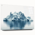 Acrylic print of a large abstract depiction of the Antarctic landscape in cool blue and white tones.