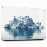 Acrylic print of a large abstract depiction of the Antarctic landscape in cool blue and white tones.