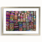 Textured abstract art print of a serene Bangladesh scenery in muted earth tones, framed in silver, ideal for bedroom art.