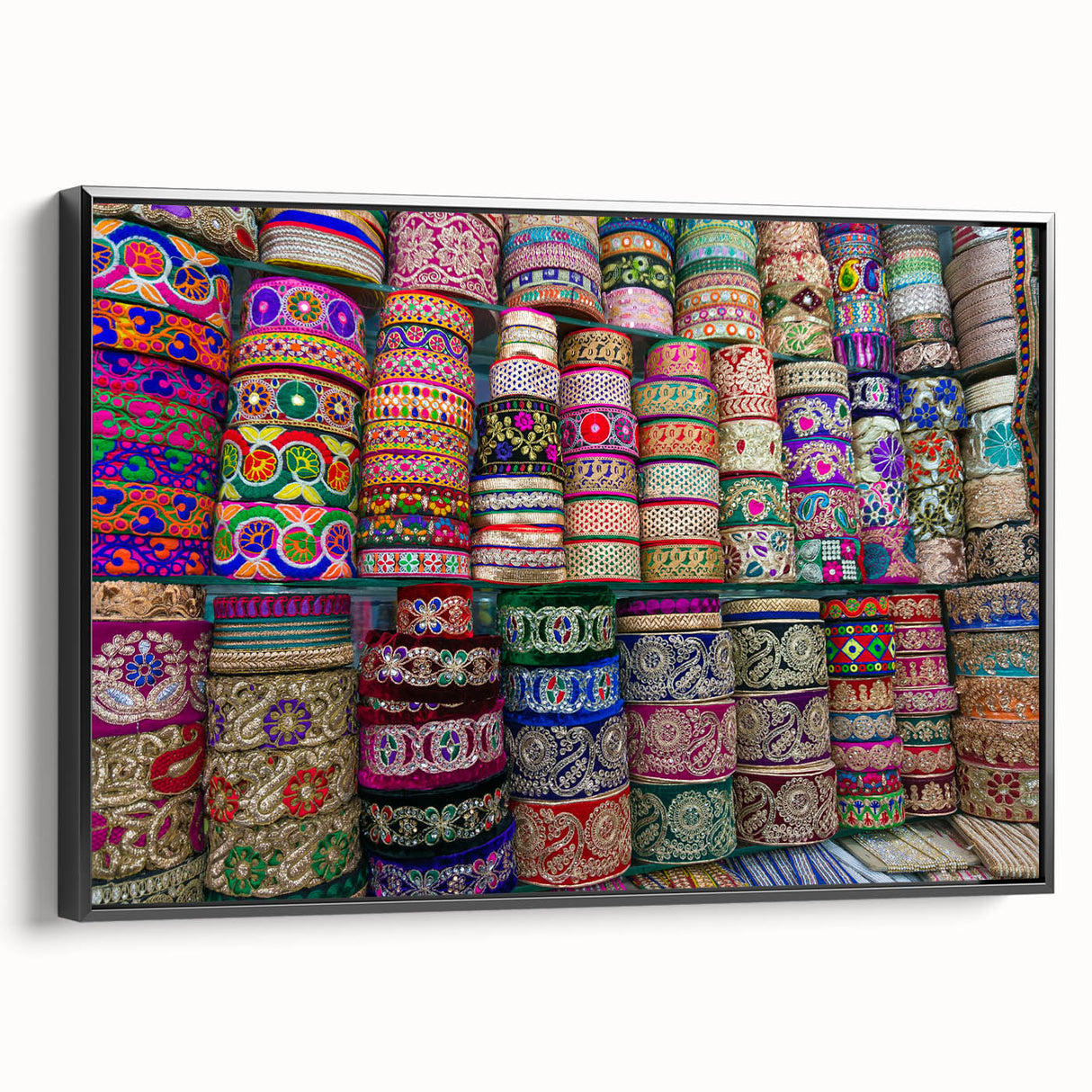 Black and white framed canvas featuring a vintage landscape of Bangladesh, ideal for bedroom wall decor.