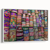 Vintage poster art of a scenic Bangladesh landscape in colorful hues on extra large framed canvas.