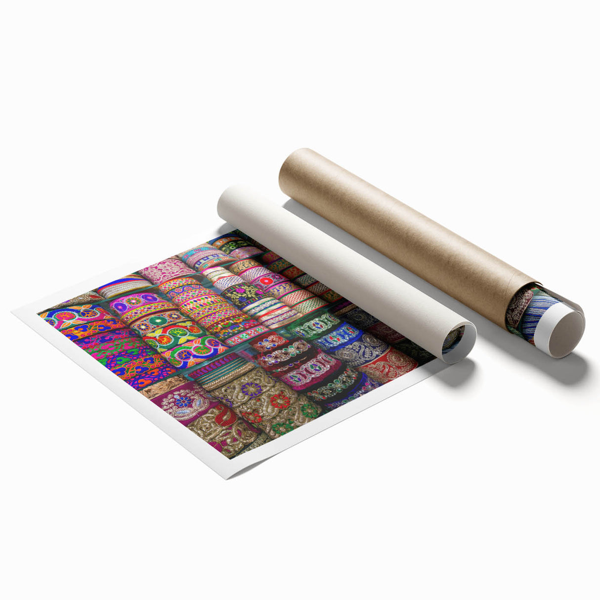 Extra large rolled canvas print featuring a serene floral scene in soft pastel shades, ideal for classy bathroom wall art.