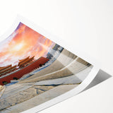 Extra large wall art featuring line art flowers in a minimalist style, on a rolled print, ideal for large living room decor.