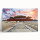 Black and white stretched canvas of Beijing cityscape, ideal for kitchen wall art or bedroom ambiance.