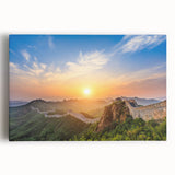 Black and white photograph of the Great Wall of China on large stretched canvas, suitable for kitchen wall art.