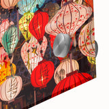 Large abstract wall art of Shanghai skyline, with muted gray and blue tones on acrylic glass.