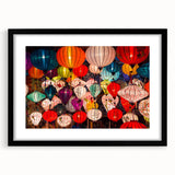 Extra large abstract art print of Shanghai skyline with vibrant colors on a textured canvas, ideal for living room decor.