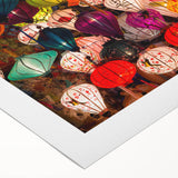 Art deco poster of Shanghai skyline in muted gold and black on rolled canvas, suitable for dining room wall art.