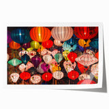 Extra large rolled print of Shanghai skyline with muted gray and blue tones, ideal for art wall dining room.