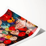 Extra large wall art featuring line art flowers in muted tones on a rolled print, suitable for large living room decor.