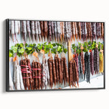 Black and white landscape art painting of Georgia scenery on framed canvas, suitable for bedroom wall decor.