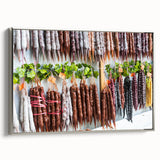 Landscape art painting of Georgia scenery on a framed canvas, featuring colorful art in vintage poster style.