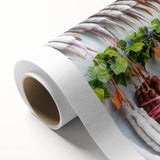 Art deco poster of a serene Georgian landscape in soft pastel shades, printed on rolled canvas, ideal for nursery wall art.