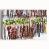 Black and white stretched canvas of a serene Georgian landscape, ideal for kitchen wall art.