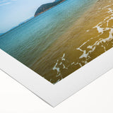 Art deco poster of Hong Kong skyline in muted gray and blue tones on rolled canvas, suitable for dining room wall art.