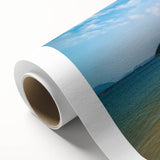 Art deco poster of Hong Kong skyline in pastel shades on rolled canvas, suitable as nursery wall art.