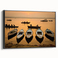 Black and white framed canvas featuring a vintage-style Indian landscape, suitable for bedroom decor.