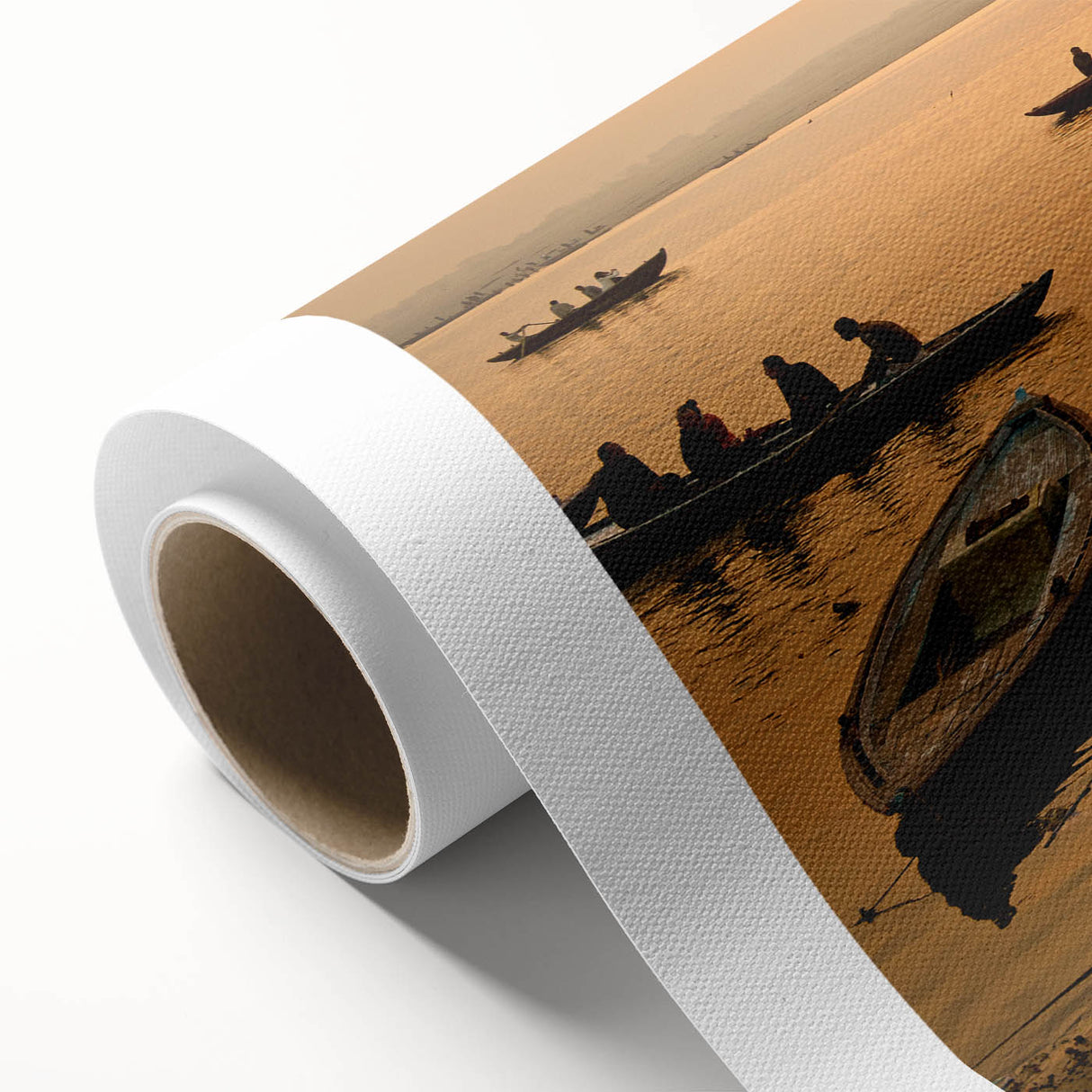 Art deco poster featuring a stylized Indian landscape in vibrant colors on rolled canvas, ideal for nursery wall art.
