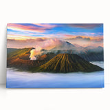 Black and white photograph of an Indonesian landscape on stretched canvas, suitable as large kitchen or bedroom wall art.