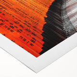 Art deco poster featuring Kyoto scenery in muted earth tones on rolled canvas, suitable for dining room wall art.