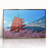 Large art print of Mount Fuji with soft pastel colors on a framed acrylic, ideal for modern art wall decor.