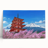 Black and white image of Mount Fuji on a large stretched canvas, ideal for kitchen wall art or bedroom decor.