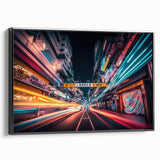 Black and white framed canvas of Tokyo landscape in vintage poster style, ideal for bedroom decor.