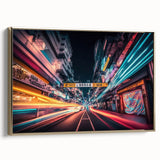 Framed canvas featuring a vintage-style Tokyo landscape in black and gold tones, ideal for bedroom wall art.